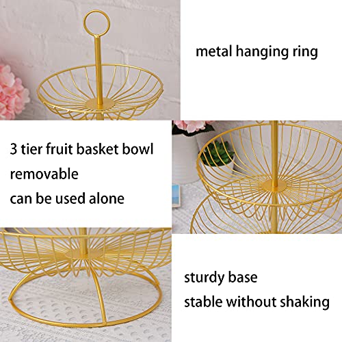 3 Tier Fruit Bowl Fruit Basket Countertop Metal Fruit Stand Holder Detachable And Hangable For Fruits Snacks Vegetables #TOP5
