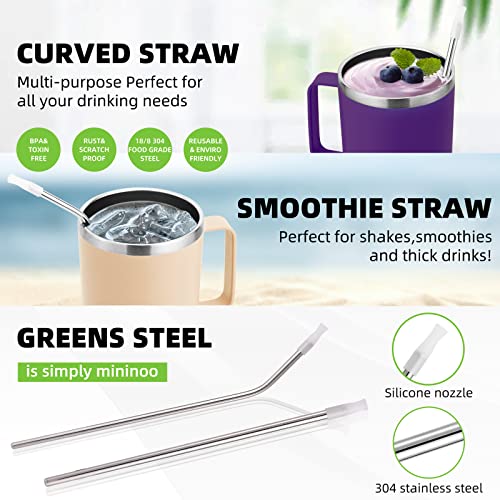 Mininoo 40 Oz Tumbler With Handle And Straw, Insulated Tumbler With Handle Leak Proof, Large Tumbler With Lid And Straw (Purple) #TOP3