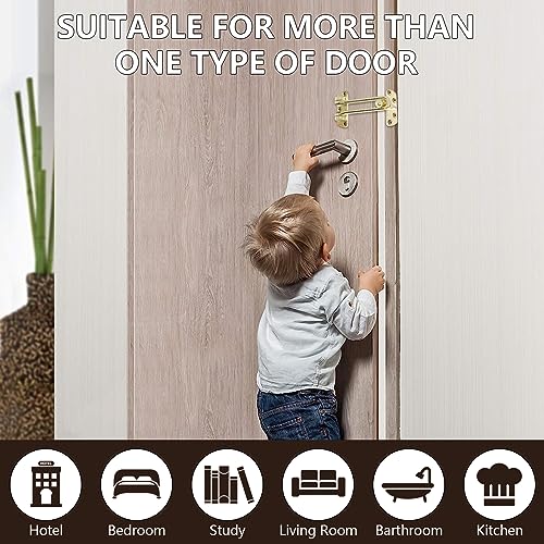 WellMade Swing Bar Door Lock Latch,Door Security Latch for Kids Safety and Home Security, Reinforcement Door Latch Guard Clasp(Bright Brass,4 Pack) by WellMade - Used condition - Image 6