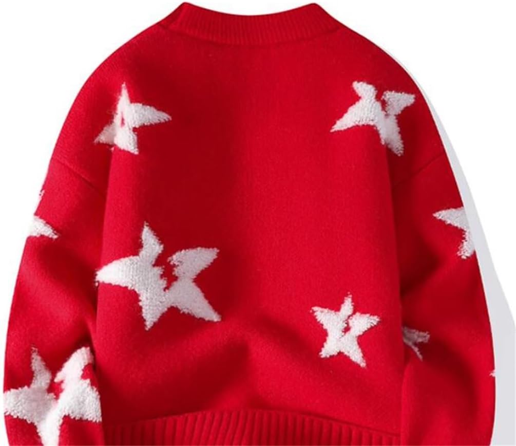 Gerrit セーター メンズ ジャカード ニットウェア ユース カップル ウォーム スレッド シャツ (Color : A, Si