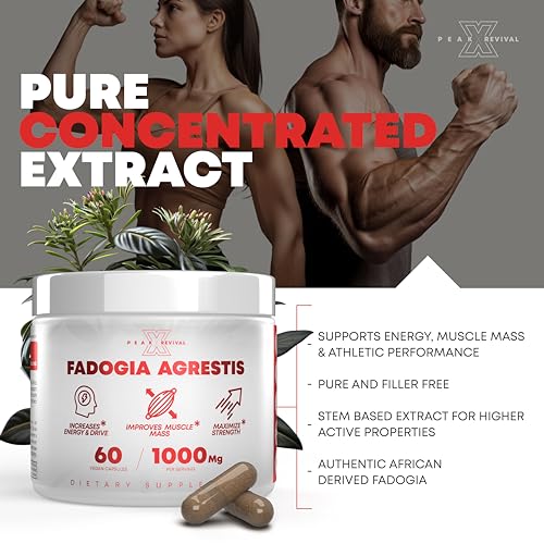 Image of Testosterone Booster for Men with Fadogia Agrestis 1000mg Per Serving - Improve Natural Testosterone production, Increase Energy and Muscle Growth - Workout Supplement USA Made (60 Capsules)