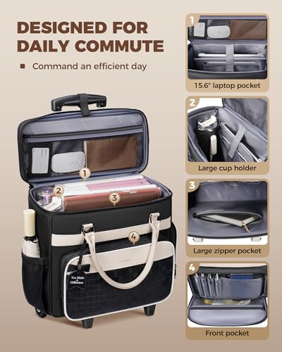 Ytonet Rolling Bag with Insulated Lunch Box