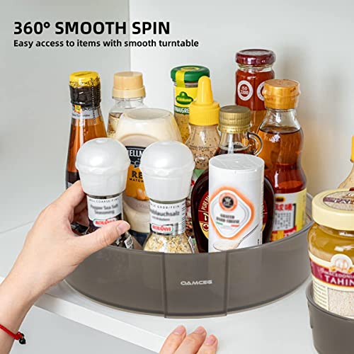 2 Pack Lazy Susan Organizers - Oamceg 360 Rotating Lazy Susan Spice Rack Turntable, Large Plastic Organizer And Storage For Cabinet, Fridge, Pantry, Bathroom, Countertop (10In & 12In, Round, Grey) #TOP4
