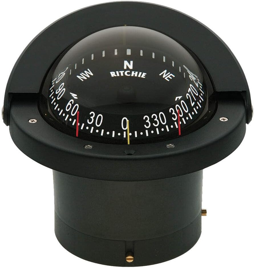 Ritchie Navigation FN-203 Navigator Flush Mount Combi-Dial Compass, Black with Black Dial