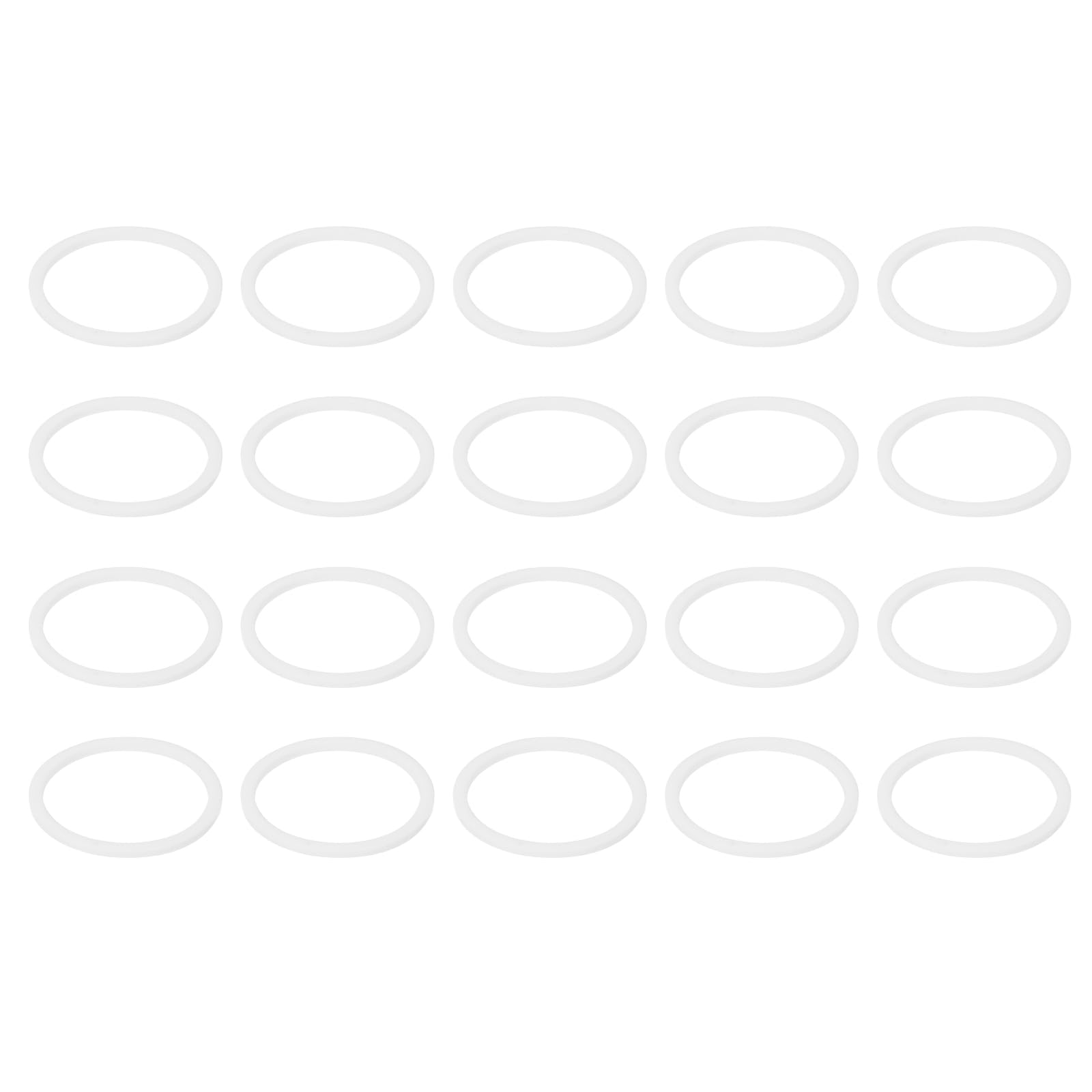 PATIKIL M27 PTFE Flat Washer, 30 Pcs 27mm ID 32mm OD 1.5mm Thick O-Ring Sealing Gasket Spacer for Fasten Screws Flanges Faucet Pipe Valves, White