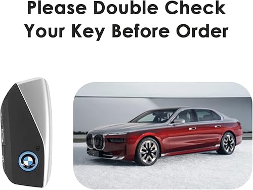 Miniatura 5 de KINIVA Funda de cuero para llavero de automóvil compatible con BMW i7 X5 X7 xi7 Series 2023, llavero para llavero remoto BMW