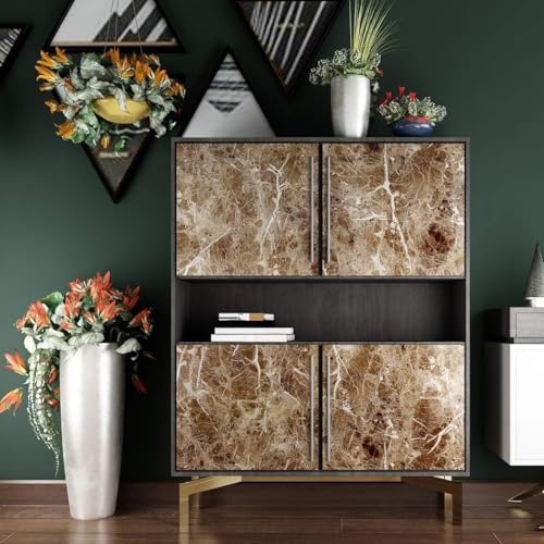 Image of TEKCOOL Wall Stickers DIY Wallpaper Vinyl Marble Wallpaper Peel and Stick Waterproof Wallpapers for Home Kitchen Countertop Cabinet Furniture Oil Proof Kitchen Stickers(Dark Brown-2 pc)!