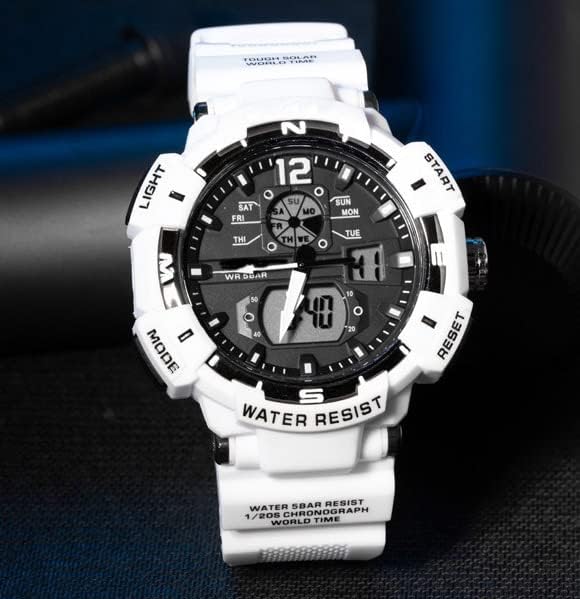 FANMIS Mens Analog Digital Sports Watch Large Face Outdoor Sports Waterproof Military Wrist Watches with Date Multifunction Tactics LED Army Watch Backlight Stopwatch (Black) - Image 3