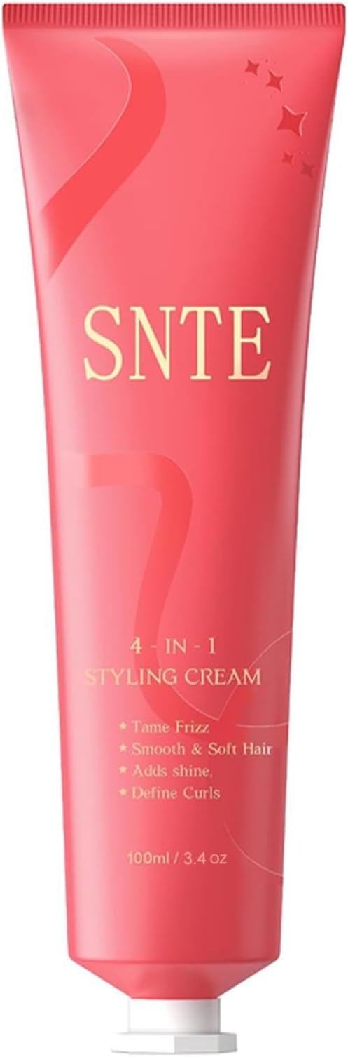 4 in 1 Styling Cream, Anti Frizz Hair Cream, Tames Flyaway Hair, Enhances Shine - No Chemical, Non Greasy, Women & Kids