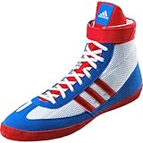 Adidas Wrestling Men's Combat Speed 4 Wrestling Shoe,Running White/Vivid Red/Blue Beauty,5.5 M US
