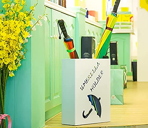 Support de parapluie peu encombrant métallique et seau de stockage carré creux pour commerce - 4