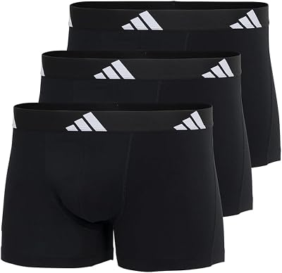adidas Men's Boxer Shorts, Pack of 3, Trunk (3PK), Active Flex Cotton Underwear