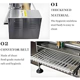 Automatyczna, komercyjna maszyna do naleśników o mocy 2800 W, Mille Crêpe Maker z regulowaną prędkością i temperaturą, ze stali nierdzewnej, łatwa do czyszczenia, do piekarni 10in