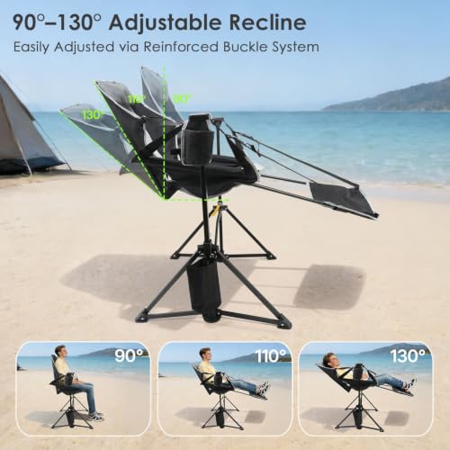 Suteck Silla Hamaca para Camping con Reposapiés, Silla Colgante Sobredimensionada de 500LBS miniatura 5