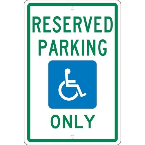NMC TMS318H,"Reserved Parking Only" Sign (Pack of 12 pcs)