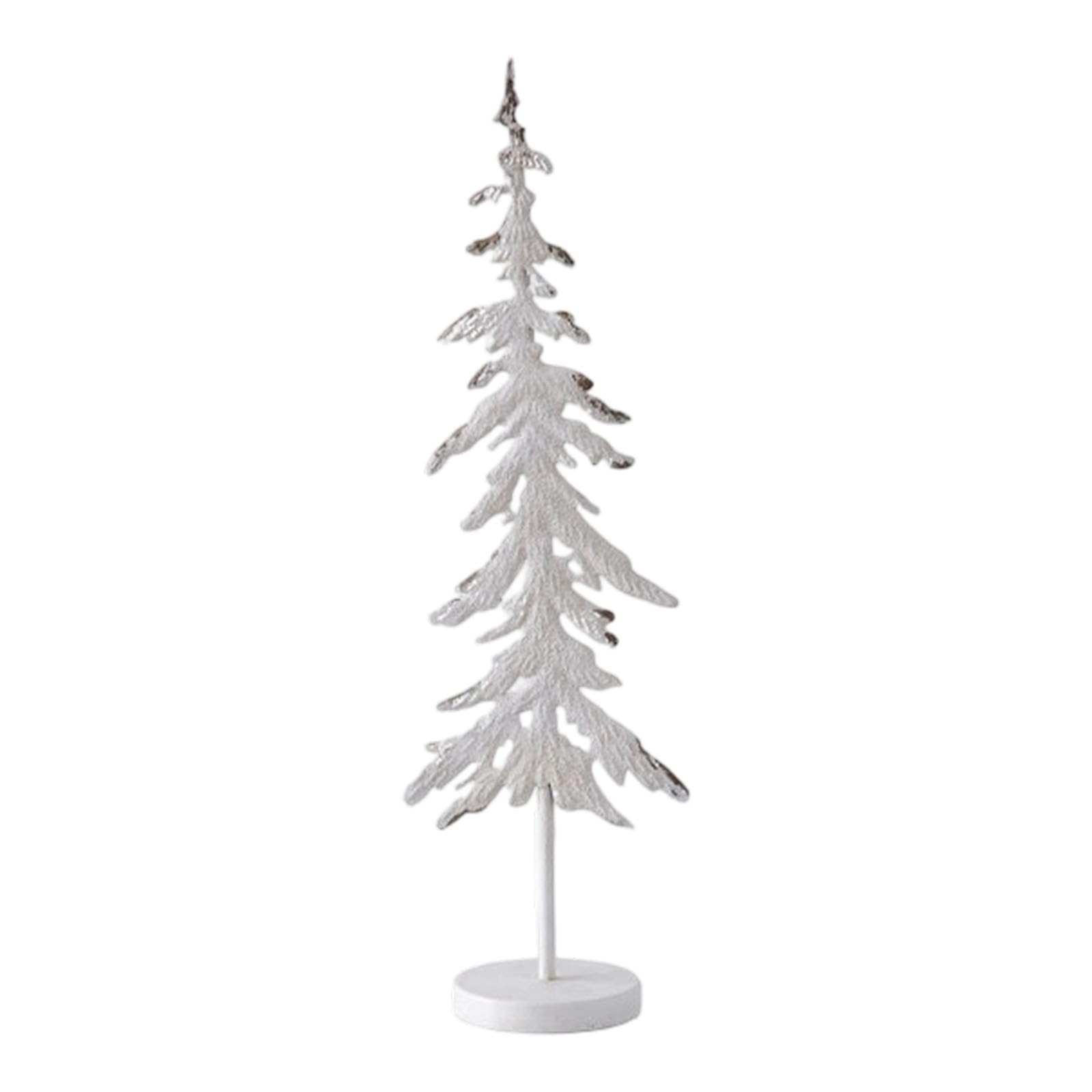 Hsioluted Iron and Wood Christmas Tree Sculpture Festival Seasonal Party Decoration Desktop Ornament Christmas Tabletop Decoration