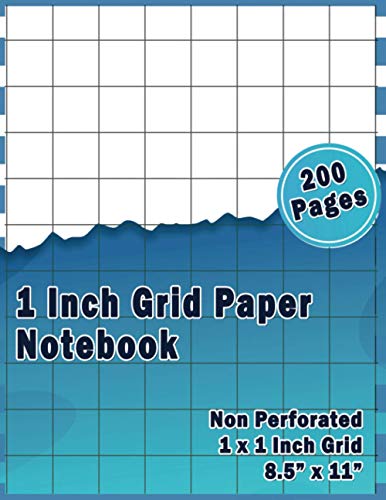 1 Inch Grid Paper Notebook: 200 Pages, 8.5x11 Inch, Large Square Graph Paper Composition Notebook