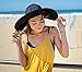 Simplicity Women's Summer UPF 50+ Roll Up Floppy Beach Hat with Ribbon Black