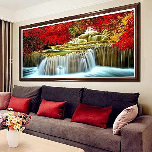 Kit complet diamond painting 5D cascade 50x100cm, le cadeau créatif idéal à offrir
