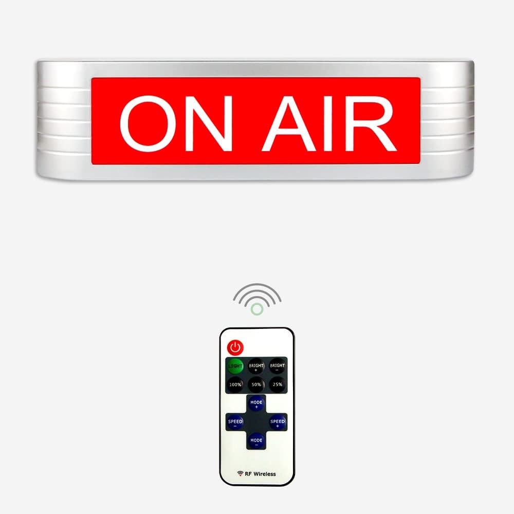Neon Sign Light Recording Warning Sign for Studio Radio Station Office or home Decor,Different Lighting Modes Wireless Using With Remote Control (On Air)