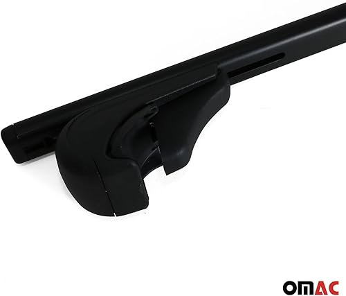 Miniatura 8 de OMAC Barras transversales para portaequipajes para Nissan Navara 2015 a 2023, color negro, compatible con rieles de techo elevados, portaequipajes,
