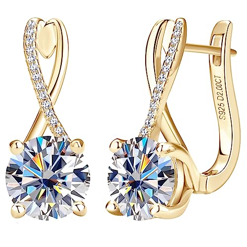 Allfine 2.0ct+2.0ct AbTiCg sAX,jZbNXsAX  S925Vo[ 18K zCgS[h ߂, C~e[V_C CO, WG[{bNXt NX}X  LO v[g (B S[