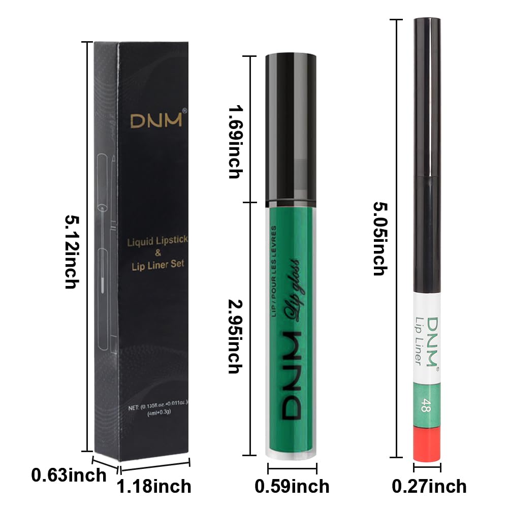 evpct 3Pcs Dark Black Green Purple Matte Liquid Lipstick Lip Stain Sets for Women Long Lasting Waterproof, 24 Hours Goth Lipstick labiales matte mate larga duracion listip 24 hours, 19#: 48# Forest Green 0.21 Fl Oz (Pack of 1)