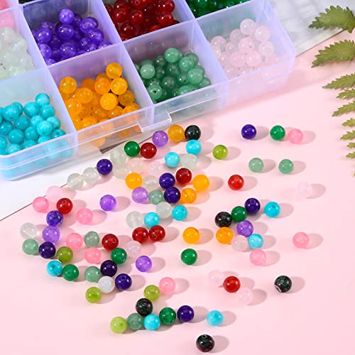WEWAYSMILE 480Pcs 6mm Round Natural White Jade Beads and 10m Flat Elastic Thread Jewelry Kit for Jewelry Making Bracelets Necklaces Earring DIY Supplies - Image 4