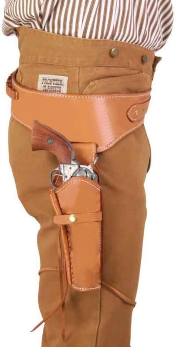 Medieval Masquerade Cowboy Holster Belt Faux Leather Revolver Holster
