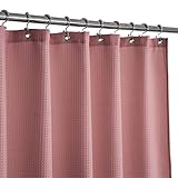 Barossa Design Waffle Weave Shower Curtain Hotel Luxury Spa, 230 GSM Heavy Duty Fabric, Water Repellent, Pale Mauve, 71'x72'