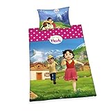 Lieferumfang: 1 Herding Bettwäsche-Set, Heidi, 1 Kopfkissenbezug 65 x 100 cm + 1 Bettdeckenbezug 160 x 210 cm, Farbe: Mehrfarbig