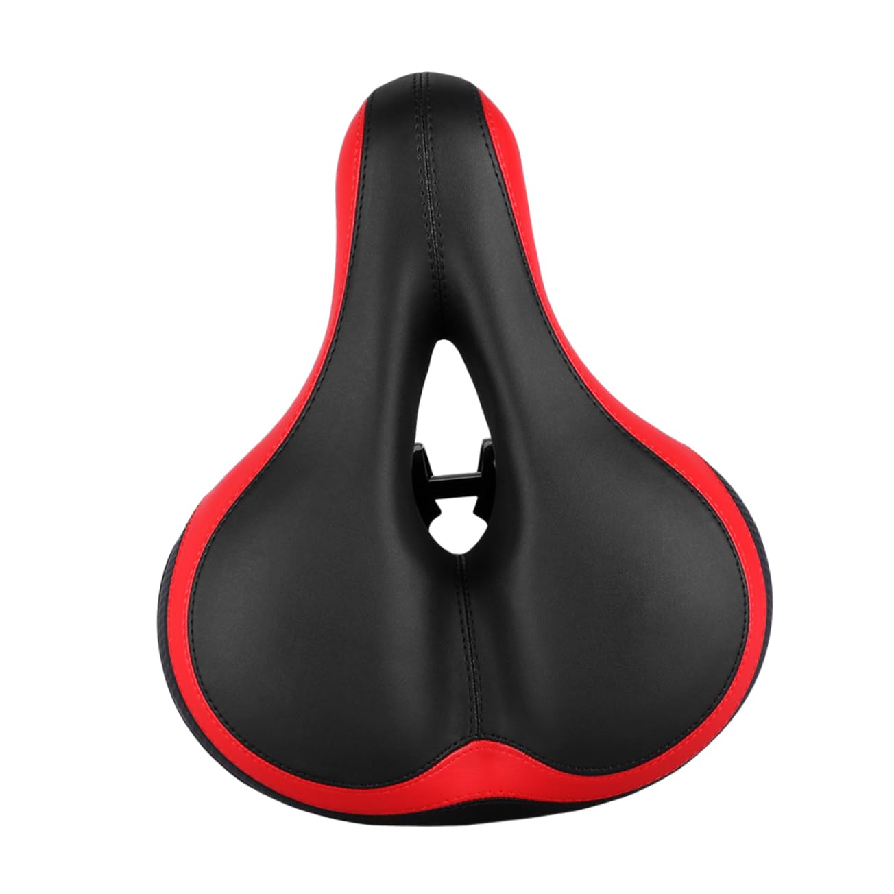 Selle de Vélo Large Noire en Cuir PU avec Ressorts, 2 Pièces
