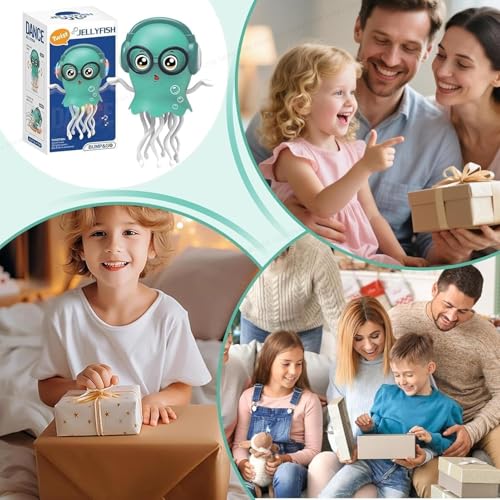 Image of Dancing Jellyfish Toy with Light Up Musical Features and 360 Degree Rotating Tentacles | Automatic Moving Cartoon Jelly Fish Toy for Kids Boys Girls (Multicolor) (Style 2)