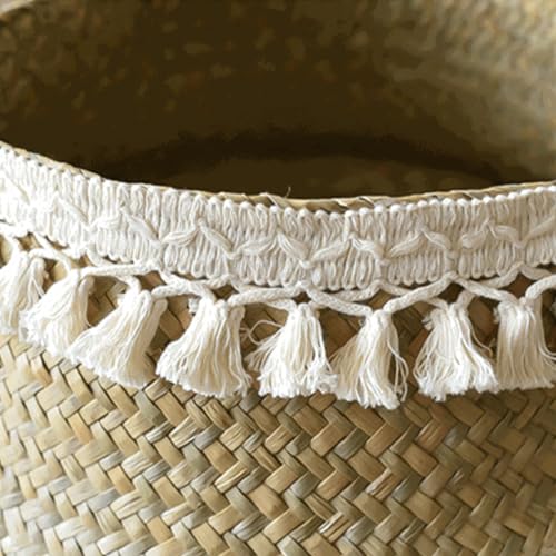 Panier tissé Herbe à mer pot de fleur intérieur et jardinière à anses