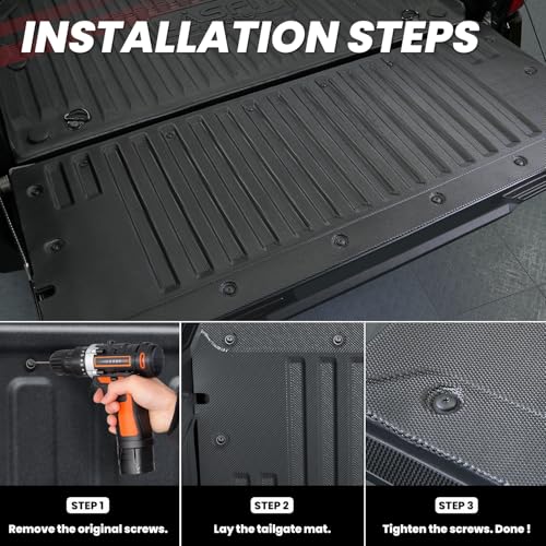 Image of LASFIT Tailgate Mat for Toyota Tacoma 2024-2026 (Not Fit Drop-in Liners), All Weather Truck Tailgate Liner for Tacoma TPE Tailgate Protector Liner Tacoma 2024 2025 2026 Accessories, Black