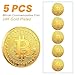 Naturiway 5Pcs Bitcoin Coin, Bitcoin Commemorative Coin 24K Gold Plated, 3mm BTC Cryptocurrency, Collectible Coin with Protective Case, Blockchain Cryptocurrency, Home and Office Decoration