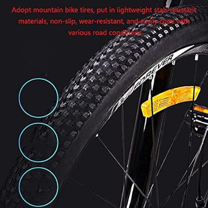BaiHogi Profi-Rennrad, Kinderfahrrad 27-Gang Mountainbike Cross-Country Variable Speed ​​Männer und Frauen Doppel stoßdämpfender Fahrrad Leichte Titanlegierung Fahrrad (Color : -, Size : -) – Bild 7