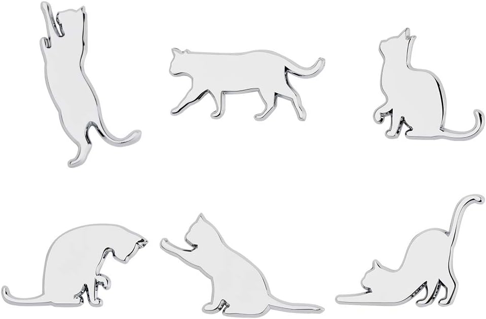 Futwod エンブレム 猫 ねこ 3d ステッカー かわいい 面白い 動物 車用 バイク用 飾り 金属 防水 カーステッカー カーエンブレム シルバー 6個セット ステッカー デカール 車 バイク Amazon