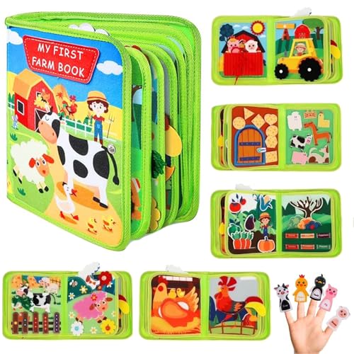 Bacxzomx Busy Book Montessori per Bambini 1-3 Anni, Busy Board Libro Interattivo, Quiet Book Sensoriale Educativo,...