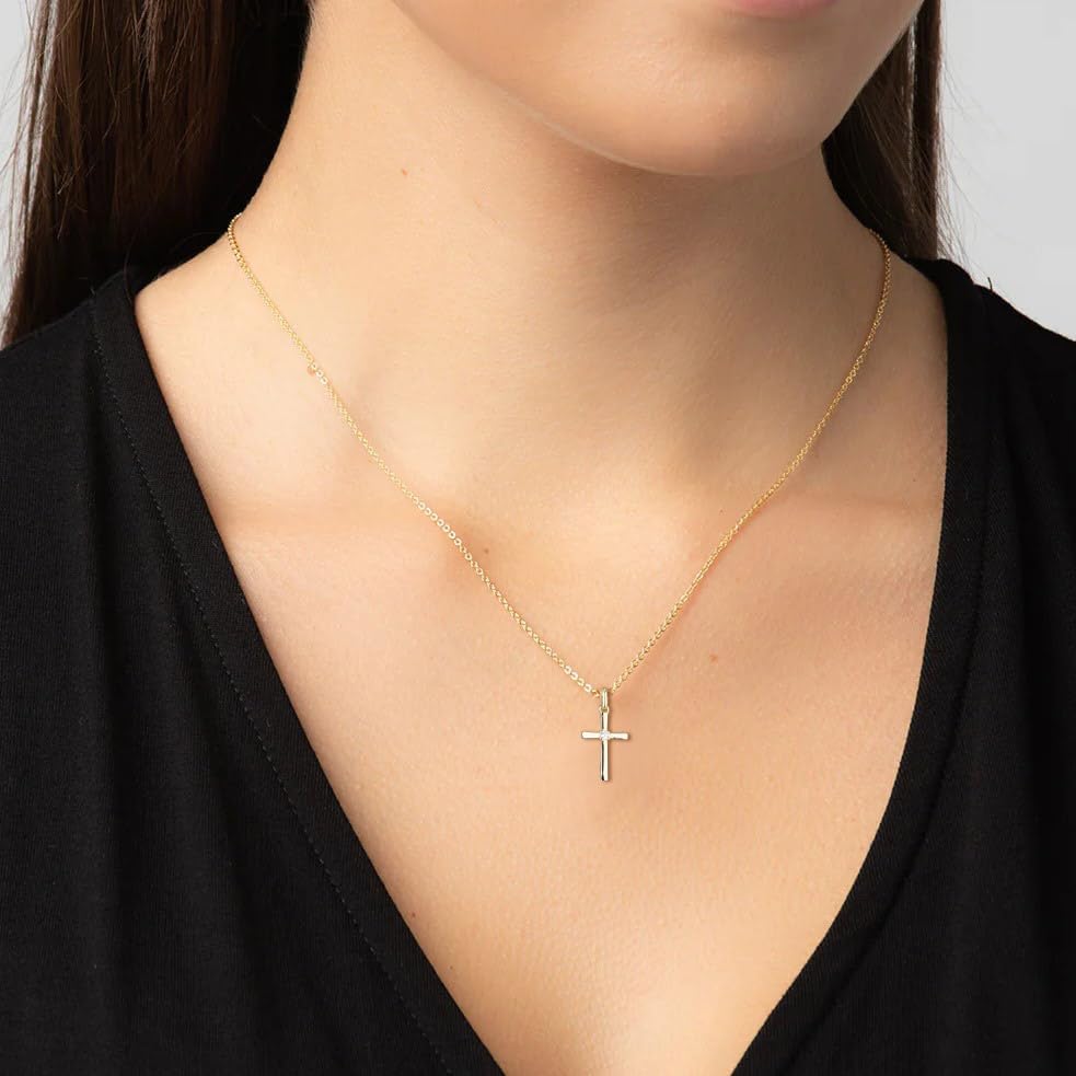 GAVU Cross Necklace for Women, Brass Cross Pendant Confirmation Necklace for Women - Image 2