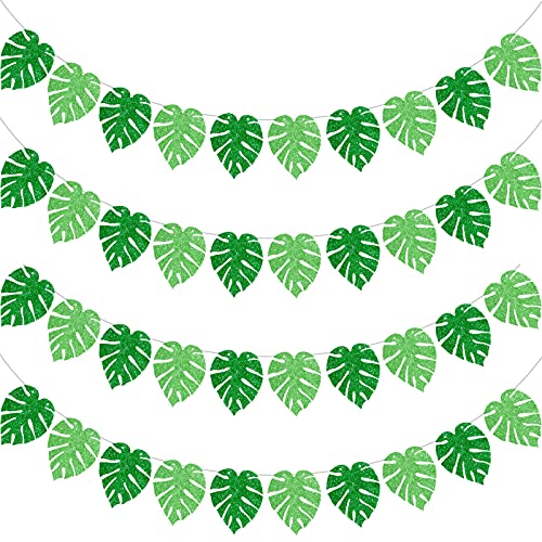 Sumind 4 Pieces Tropical Leaf Garland Banners...
