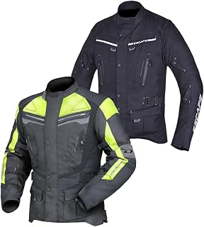 Escape Motorcycle Jacket for Men Touring with Textile Fabric for Motorbike Riding |WATERPROOF I Removable Liner-All Season