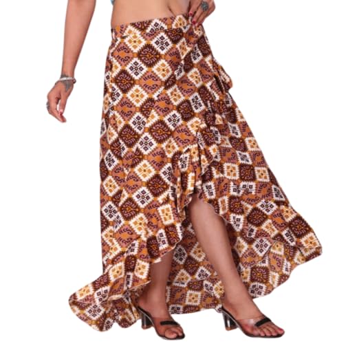 Image of JYESHTA Women's American Crepe Flared A Line Stitched Long Skirt with 12 Mtr Flare 40 in Height | Skirts for Women Long Length | Long Skirts for Girls