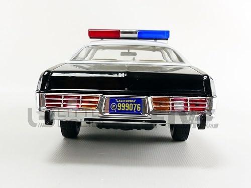 Miniatura 6 de 1977 Dodge Monaco Metropolitan Police con figura de endoesqueleto T-800 - The Terminator (1984), colección artesanal, puertas abiertas para revelar