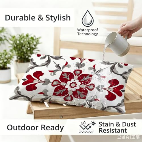 Housse coussin blanc rectangulaire lin imperméable 50x80cm de finition premium - 3