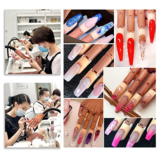 Lionvison Practice Hand For Acrylic Nails-Fake Nail Hand Practice For Fake Nails, Flexible Movable Practice Nail Hand For Acrylic Nail Kit, Maniquin Hand For Nail Practice With 100Pcs Refill Nail Tips #TOP5