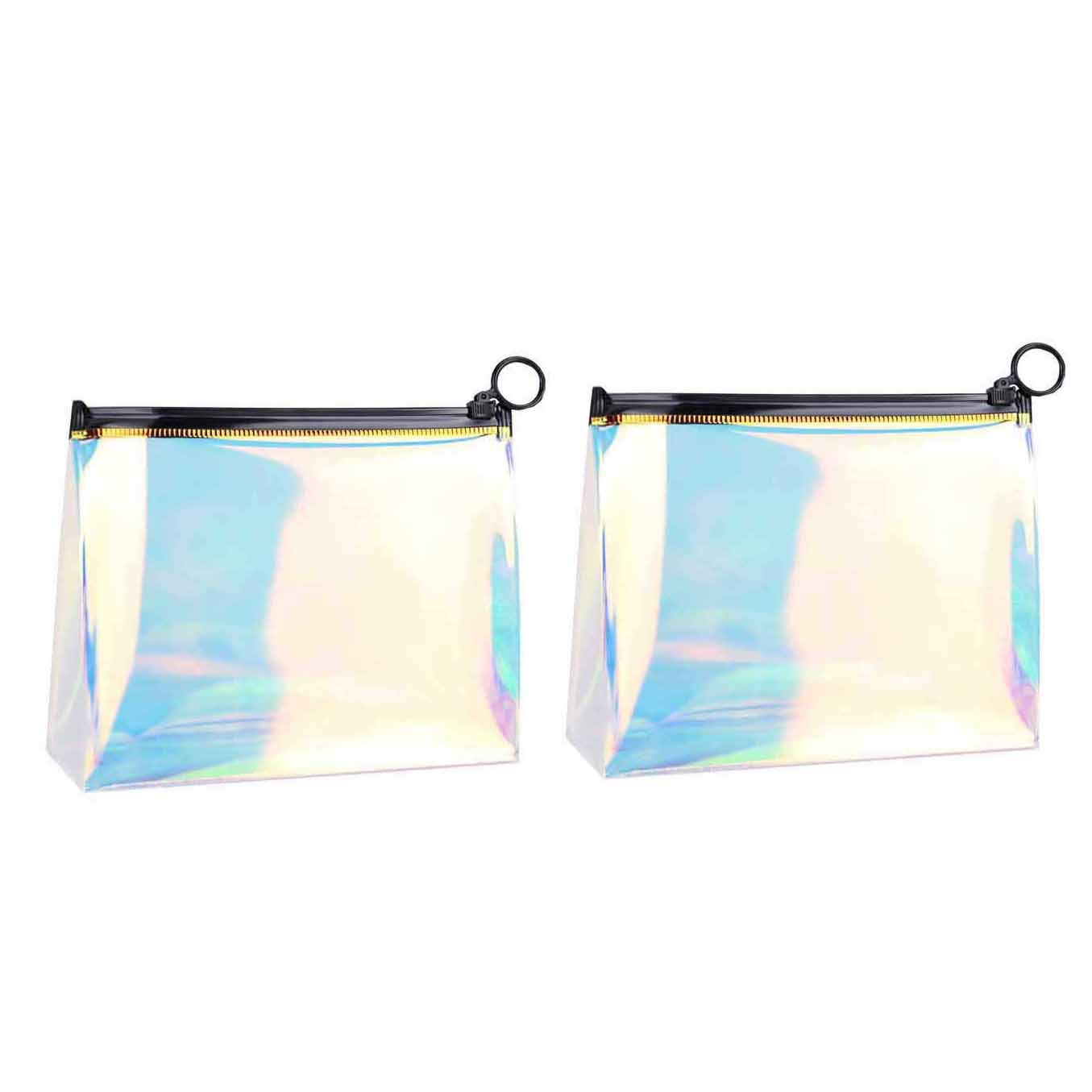 DEZEMIN Clear Cosmetic Pouch for Makeup Brush Lipstick Small Stuff TPU Holographic