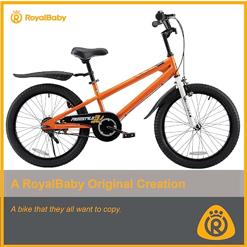 Image of RoyalBaby Bicycle for Kids Cycle for 8 to 12 Years Boys & Girls 20 Inch | Training Wheels | Adjustable Seat | 1 Year Warranty | Orange