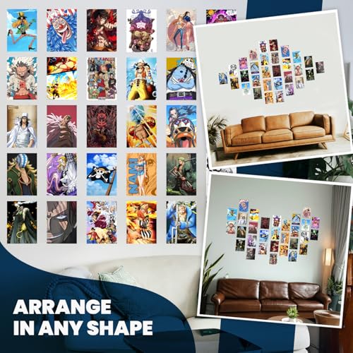 Image of Wallgasm One Piece Posters - Pack of 30, 10x15cm (A6 Size) Posters for room, bedroom, office | Wall Collage Kit | One Piece