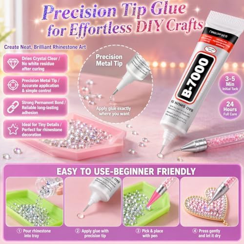 72 Colors Resin Rhinestones Kit with 4 Pack Jewelry Glue, 2 Dotting Pens, Rhinestone Tray & Spoon, Multi-Size Jelly Gems for Nail Art Tumbler Cup Clothing Shoes DIY Crafts Decorations — view 4